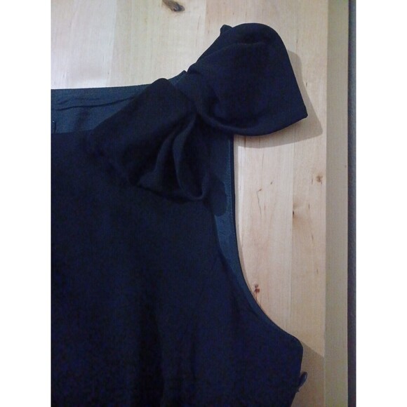 HOBBS LONDON BLACK SHEATH DRESS BOW SHOULDERS SIZE 12 - Picture 9 of 12